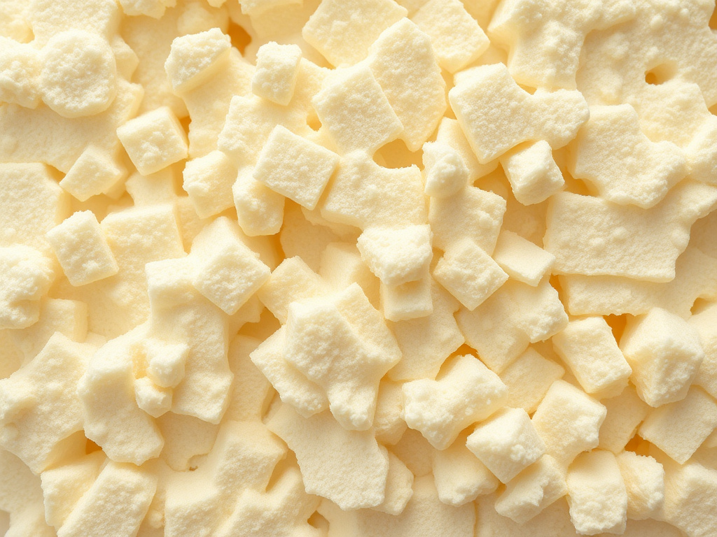 Close-up texture of cured spray foam insulation material